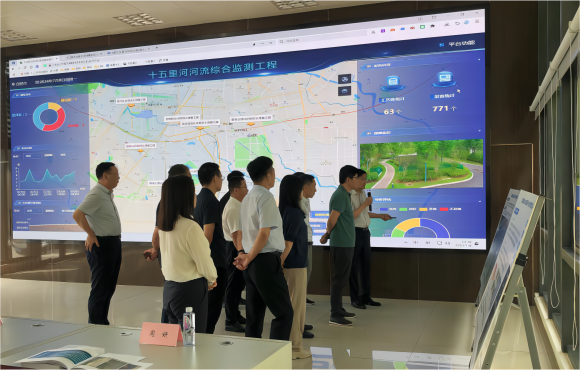 李建中一行调研pg麻将胡了十五里河道域治理项目